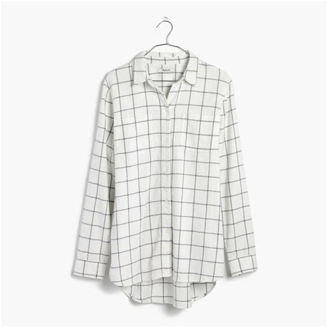 Flannel Classic Ex Boyfriend Shirt In Windowpane Button Up And Popover