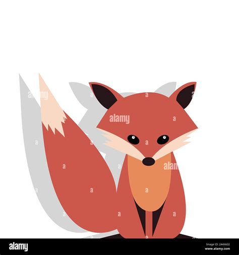 Cute Smiling Fox Vector Cartoon Illustration Wild Zoo Animal Icon