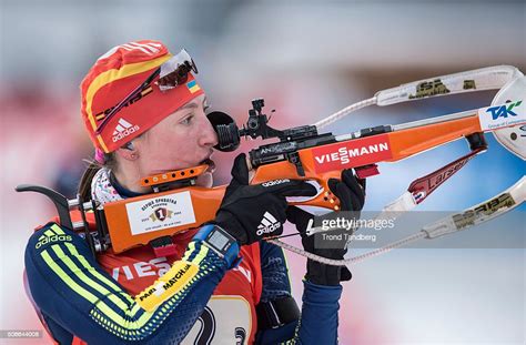 Valj Semerenko Of Ukraine In Action During The Biathlon Women 4x6 Km