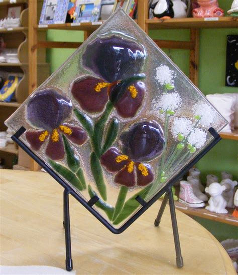 Glass Fused Art Fused Glass Art Glass Flowers Glass Artwork