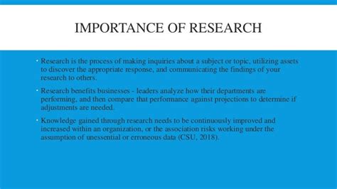 Importance of research
