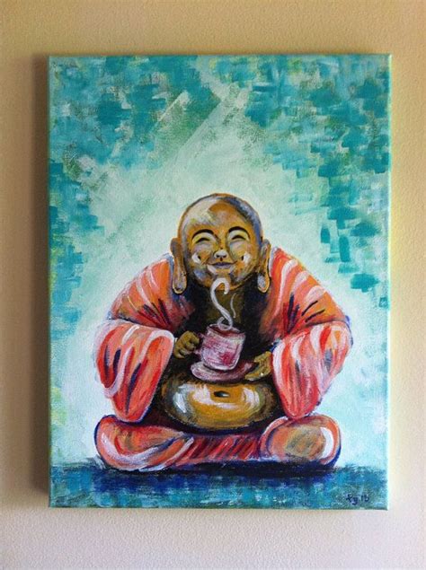 Original Buddha Acrylic Painting On 12x16 Canvas Buddha Painting