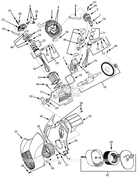 Campbell Hausfeld HS Parts Diagram For Pump Parts