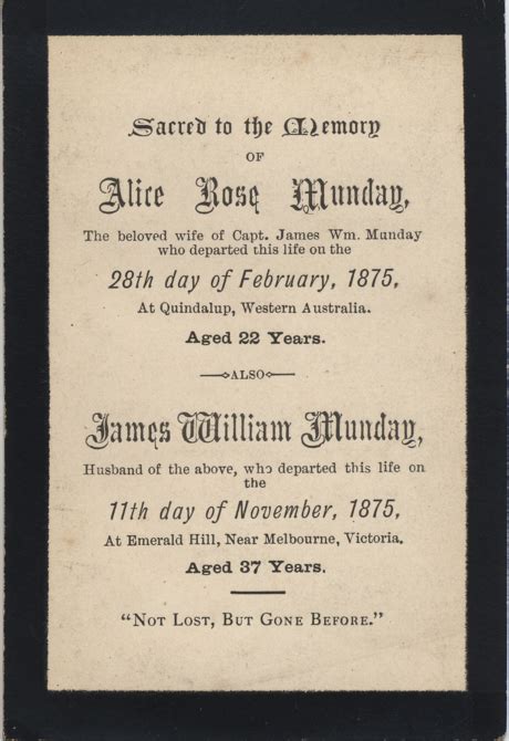 Alice And James Munday Memorial Card Archiveswiki