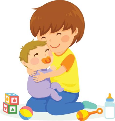 Clip Art Of Brother Sister Hugging Illustrations Royalty Free Vector