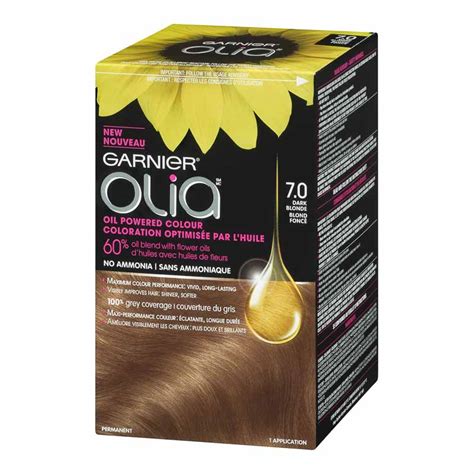 So not a massively different colour but interesting to see the difference. Garnier Olia Hair Colour - 7.0 Dark Blonde | London Drugs