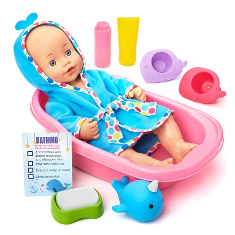 Kid Connection Bathing Baby Doll Play Set Light Skin Tone