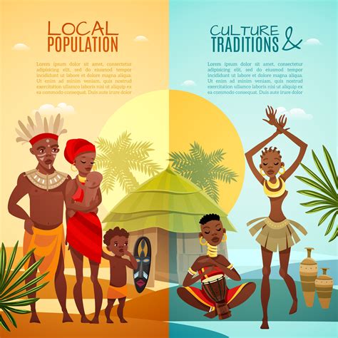 African Tribal Life Vertical Flat Banners 471524 Vector Art At Vecteezy