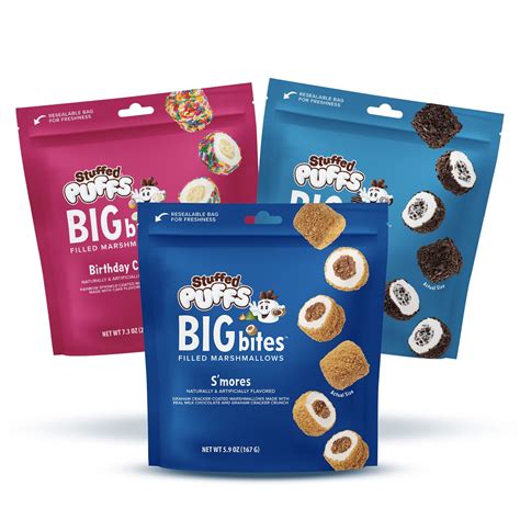 Stuffed Puffs Big Bites Variety Pack Coated Marshmallows