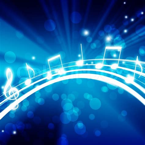 Glowing Background With Musical Notes Stock Image Colourbox