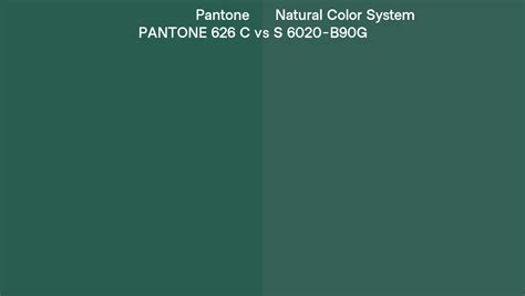 Pantone 626 C Vs Natural Color System S 6020 B90g Side By Side Comparison