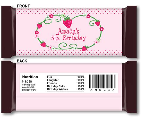 Diy Candy Bar Wrapper Templates Party Favors Chocolate Bar Labels