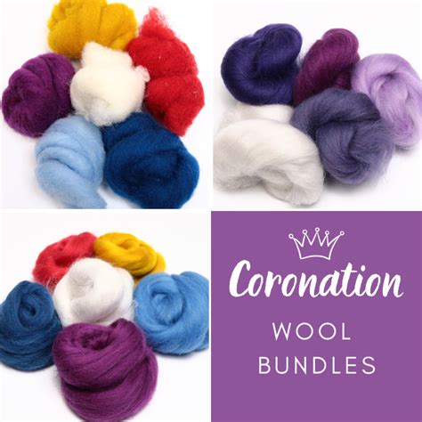 Needle Felting Wool Mini Bundle Coronation Colours Lincolnshire