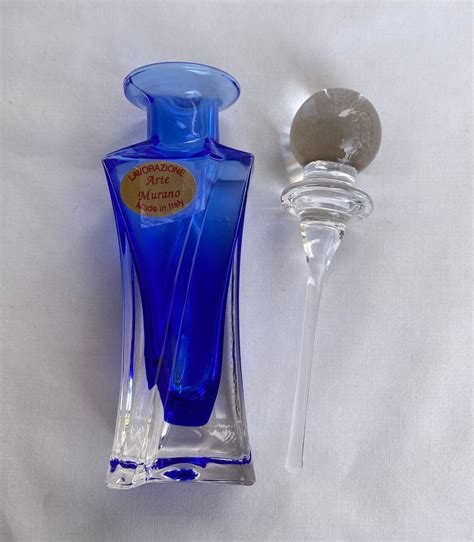 Vintage Cobalt Blue Murano Blown Glass Perfume Bottle Perfume Etsy