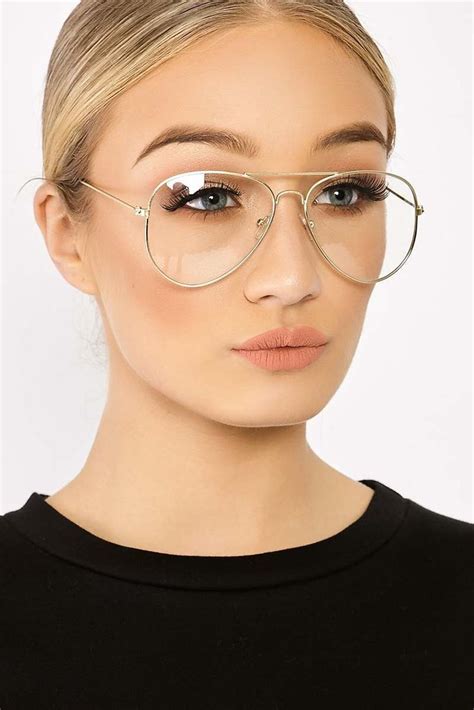 Clear Lens Gold Aviator Glasses Fashion Eye Glasses Gold Aviator Glasses Glasses Fashion