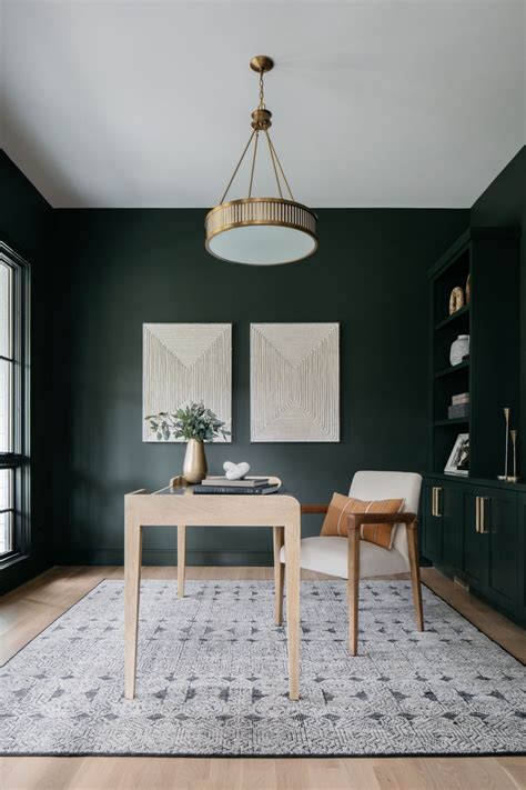 Dark Green Office Green Home Offices Office Wall Colors Green