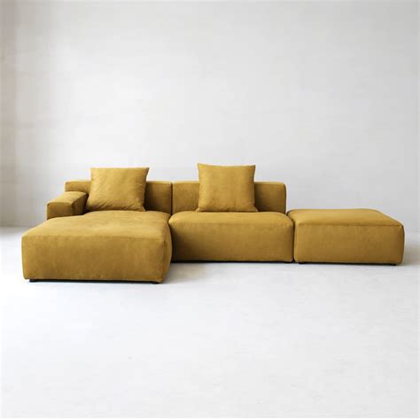 Acanva Luxury Modern Modular L Shape Sectional Sofa Set 3 Seat