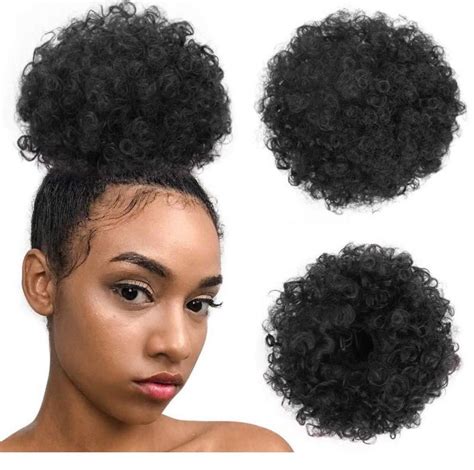 Curly Hair Puff Drawstring Kinky Puff Wig Piece Afro Puff Chignon