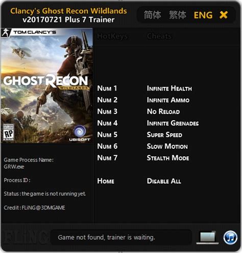 It's one of the best games to be released as of recent, and a lot of people will tell you that it's quite fun. Tom Clancy´s Ghost Recon: Wildlands - Trainer (+7) UPD ...