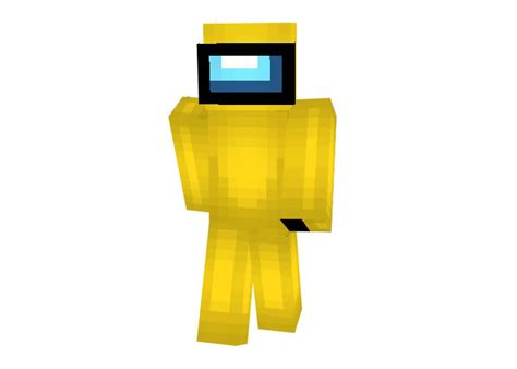 Among Us Yellow Crewmate Skin For Minecraft