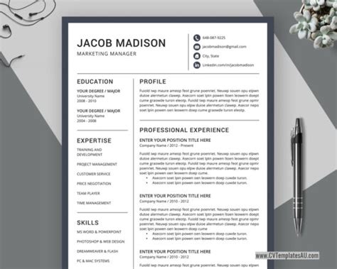 Read on and you'll see a professional teacher cv example you can adjust and make your own. Modern CV Template for Microsoft Word, Cover Letter ...