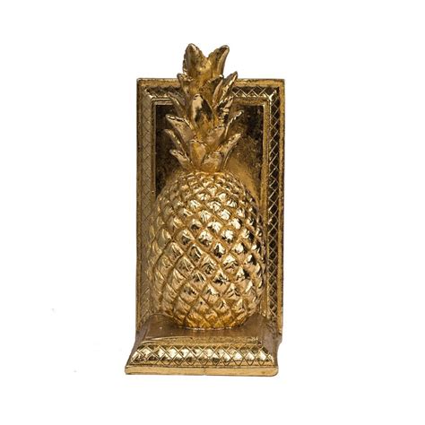 Set Of 2 Gold Pineapple Bookends 98 Christmas Central