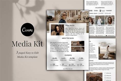 Influencer Media Kit Template 3 Pages Canva 448738 Canva