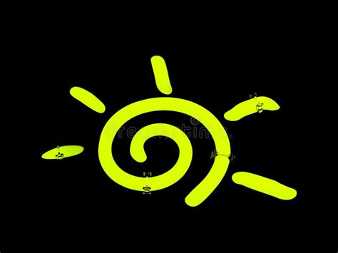 Neon Yellow Swirl Sun Sign Stock Photo Image Of Night 11129020