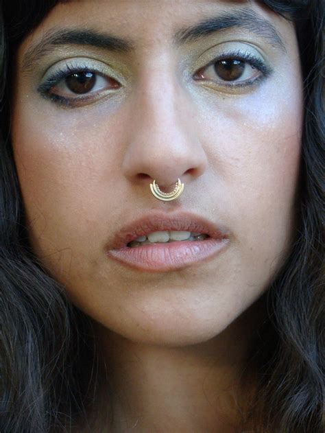 Gold Septum Nose Ring Indian Septum Septum Ring Nostril Etsy