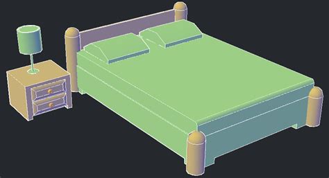 3d Drawing Of Bed In Autocad Cadbull