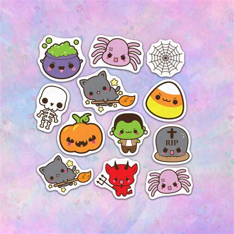 40pcs Kawaii Spooky Chibi Character Paper Stickers Set 2 Etsy Uk