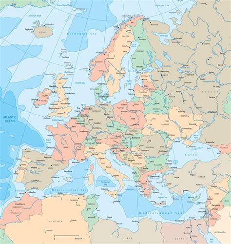 Large Detailed Political Map Of Europe Europe Large Detailed Political