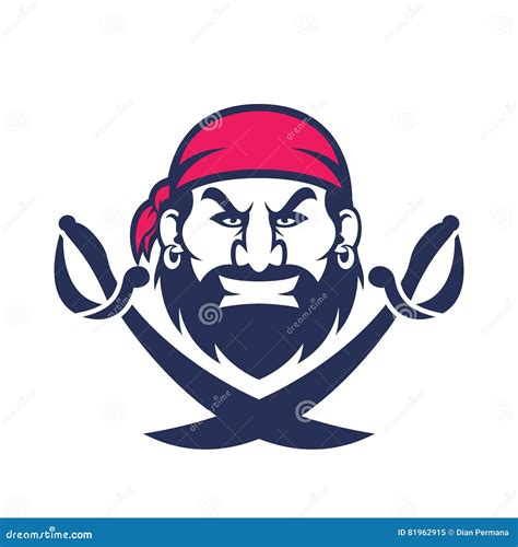 Pirate Head Face Cartoon Logo 87861213