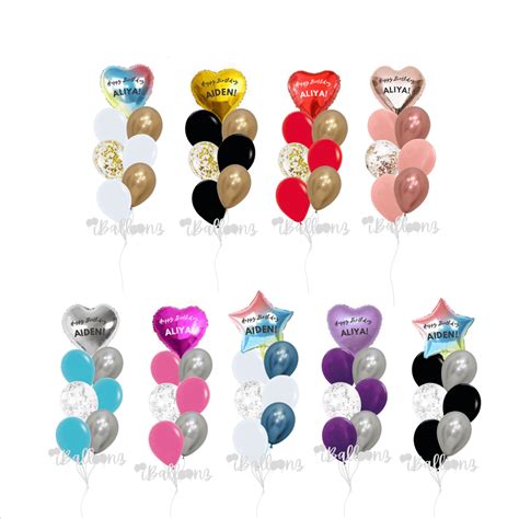 Balloon Bouquet With Heart Star Balloon • Shop Online 247