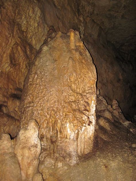 Travertine Stalagmite In Great Onyx Cave Flint Ridge Mammoth Cave