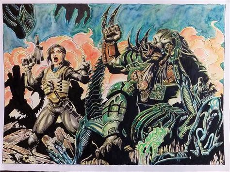 Aliens Vs Predator Tpb Cover Recreation By Wolfgang Robespierre Aka