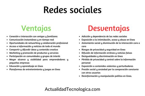 Ventajas Y Desventajas De Las Redes Sociales Actualidad Tecnologica