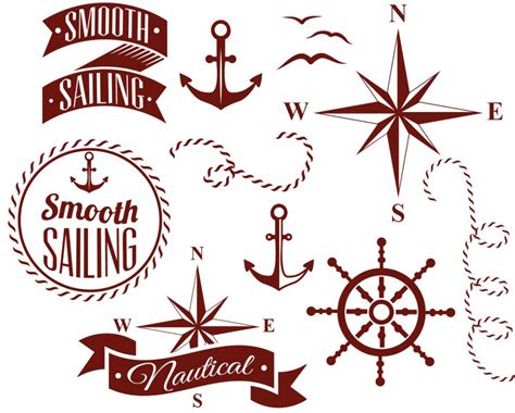 decorative nautical elements vector free download