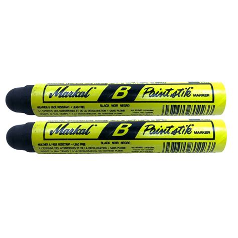 Two Markal B Black Tire Chalk Paint Stick Crayon Surface Markers