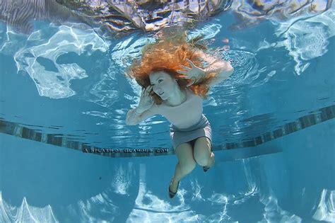 1920x1080px free download hd wallpaper swimming pool underwater redhead floating skirt
