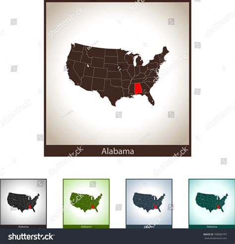 Map Of Alabama Royalty Free Stock Vector 768089797