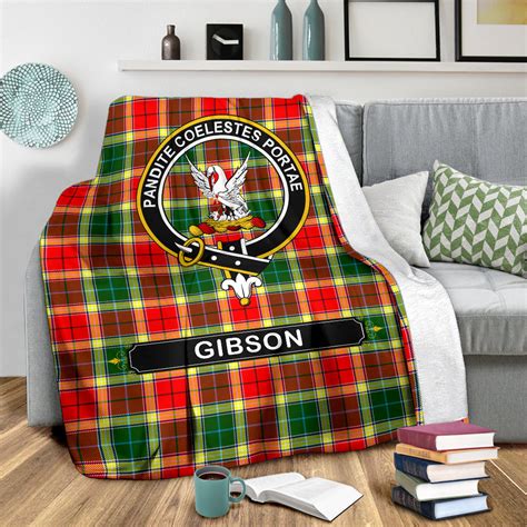 Gibson Crest Tartan Blanket Tartan Home Decor Scottish Clan