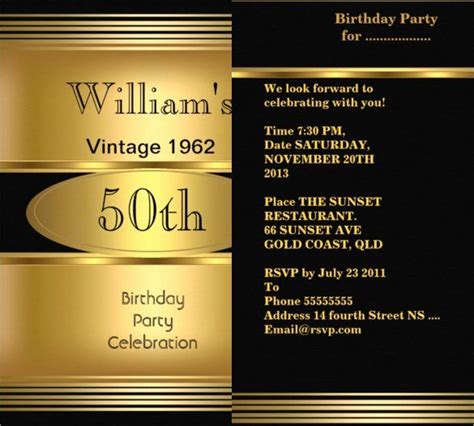 Celebrate with your closest pals by sending out cool printable birthday invitations you can customize in a few simple clicks. 50th Birthday Invitation Wording Samples Awesome 50th Birthday Party Program Template Imprem… in ...