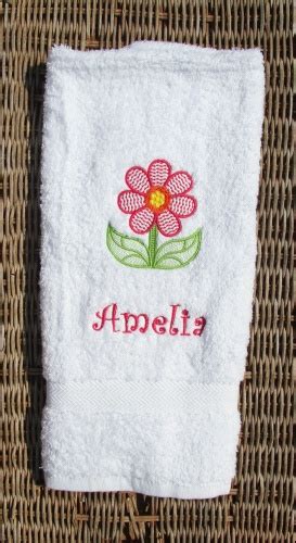 Spring Flower White Hand Towel