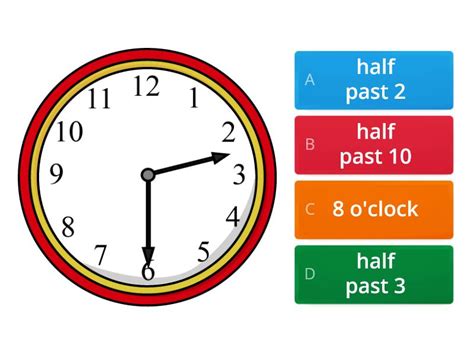 can you tell the time o clock half past quarter to and quarter past quiz