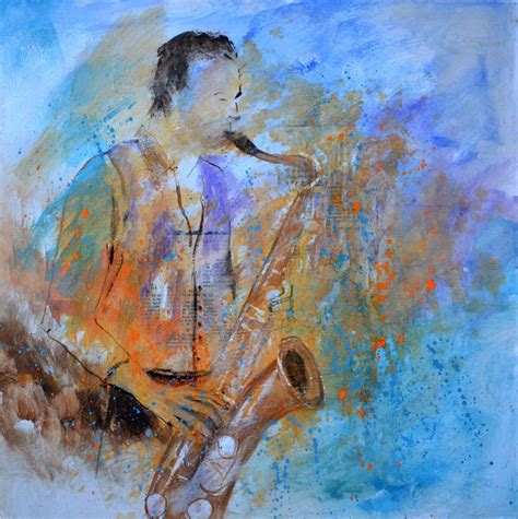 Sax Player Pol Ledents Paintings Paintings And Prints Entertainment