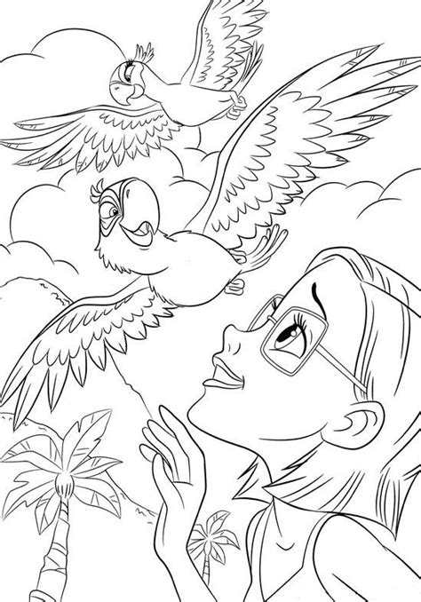 Linda Blu And Jewel Coloring Page Free Printable Coloring Pages