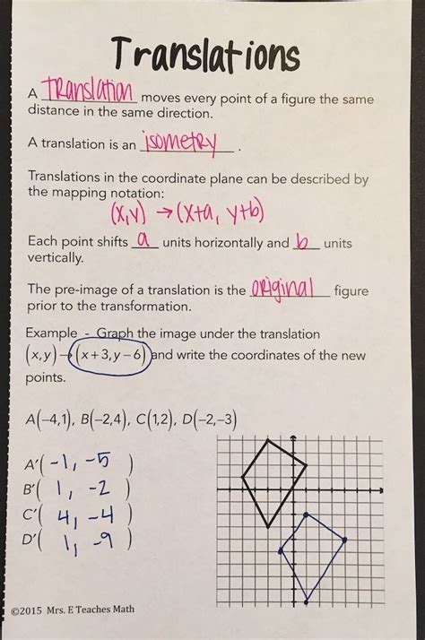 Geometry Multiple Transformations Worksheet