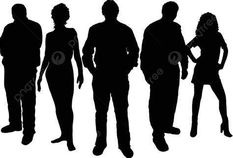 Group Of Business People Silhouette Manager Global Vector Silhouette