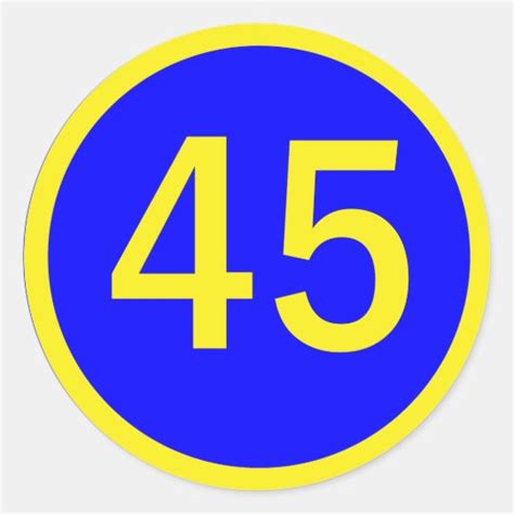 Number 45 In A Circle Classic Round Sticker